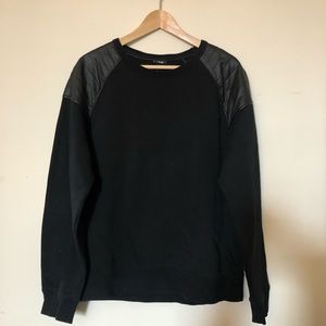 H&M leather shoulder sweatshirt